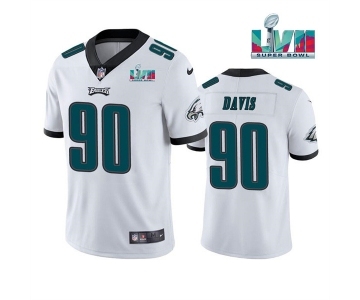 Men's Philadelphia Eagles #90 Jordan Davis White Super Bowl LVII Patch Vapor Untouchable Limited Stitched Jersey