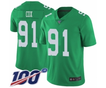 Men's Philadelphia Eagles #91 Fletcher Cox Limited Green Rush Vapor Untouchable 100th Season Football Jersey