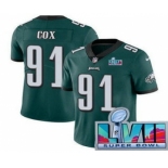 Men's Philadelphia Eagles #91 Fletcher Cox Limited Green Super Bowl LVII Vapor Jersey