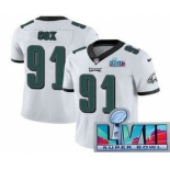 Men's Philadelphia Eagles #91 Fletcher Cox Limited White Super Bowl LVII Vapor Jersey