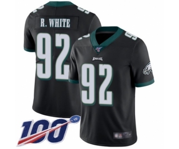 Men's Philadelphia Eagles #92 Reggie White Black Alternate Vapor Untouchable Limited Player 100th Season Football Jersey