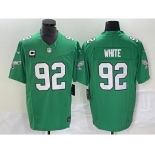 Men's Philadelphia Eagles #92 Reggie White Green 2023 F.U.S.E. Vapor Untouchable With C Patch Stitched Football Jersey