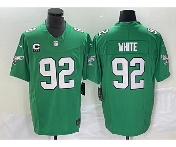 Men's Philadelphia Eagles #92 Reggie White Green 2023 F.U.S.E. Vapor Untouchable With C Patch Stitched Football Jersey