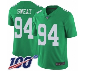 Men's Philadelphia Eagles #94 Josh Sweat Limited Green Rush Vapor Untouchable 100th Season Football Jersey