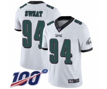 Men's Philadelphia Eagles #94 Josh Sweat White Vapor Untouchable Limited Player 100th Season Football Jersey