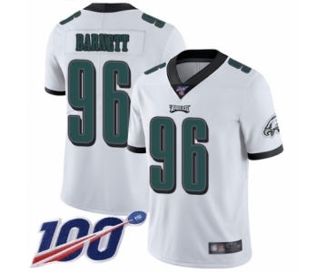 Men's Philadelphia Eagles #96 Derek Barnett White Vapor Untouchable Limited Player 100th Season Football Jersey