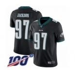 Men's Philadelphia Eagles #97 Malik Jackson Black Alternate Vapor Untouchable Limited Player 100th Season Football Jersey