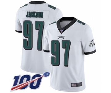 Men's Philadelphia Eagles #97 Malik Jackson White Vapor Untouchable Limited Player 100th Season Football Jersey