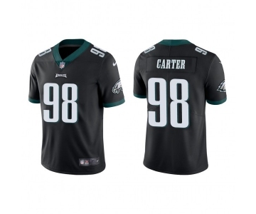 Men's Philadelphia Eagles #98 Jalen Carter Black Vapor Untouchable Limited Stitched Jersey