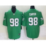 Men's Philadelphia Eagles #98 Jalen Carter Green 2023 Vapor Limited Throwback Jersey