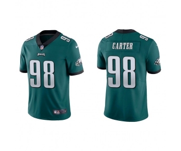 Men's Philadelphia Eagles #98 Jalen Carter Green Vapor Untouchable Limited Stitched Jersey