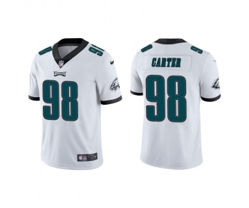 Men's Philadelphia Eagles #98 Jalen Carter White Vapor Untouchable Limited Stitched Jersey