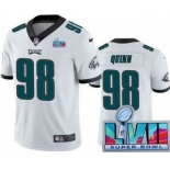 Men's Philadelphia Eagles #98 Robert Quinn Limited White Super Bowl LVII Vapor Jersey