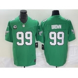 Men's Philadelphia Eagles #99 Jerome Brown Green 2023 F.U.S.E. Vapor Untouchable With C Patch Stitched Football Jersey