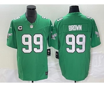 Men's Philadelphia Eagles #99 Jerome Brown Green 2023 F.U.S.E. Vapor Untouchable With C Patch Stitched Football Jersey