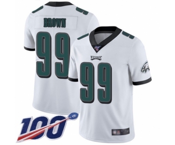 Men's Philadelphia Eagles #99 Jerome Brown White Vapor Untouchable Limited Player 100th Season Football Jersey