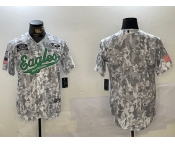 Men's Philadelphia Eagles Blank Arctic Camo 2024 Salute to Service Stitched Baseball Jersey