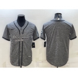 Men's Philadelphia Eagles Blank Grey With Patch Cool Base Stitched Baseball Jersey