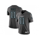 Nike Philadelphia Eagles #11 Carson Wentz Gray Static Men NFL Vapor Untouchable Limited Jersey