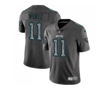 Nike Philadelphia Eagles #11 Carson Wentz Gray Static Men NFL Vapor Untouchable Limited Jersey