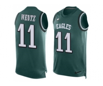 Nike Philadelphia Eagles #11 Carson Wentz Midnight Green Team Color Men's Stitched NFL Limited Tank Top Jersey[Wentz]