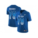 Nike Philadelphia Eagles #79 Brandon Brooks Royal Men Stitched NFL Limited NFC 2018 Pro Bowl Jersey