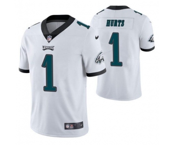 Philadelphia Eagles #1 #1 Jalen Hurts White Vapor Untouchable Limited Player Football Jersey