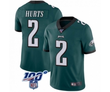 Philadelphia Eagles #2 Jalen Hurts Midnight Green Team Color Vapor Untouchable Limited Player 100th Season Football Jersey