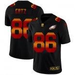 Philadelphia Eagles #86 Zach Ertz Men's Black Nike Red Orange Stripe Vapor Limited NFL Jersey