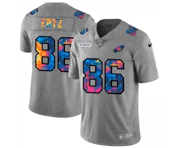 Philadelphia Eagles #86 Zach Ertz Men's Nike Multi-Color 2020 NFL Crucial Catch NFL Jersey Greyheather