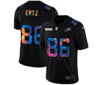 Philadelphia Eagles #86 Zach Ertz Men's Nike Multi-Color Black 2020 NFL Crucial Catch Vapor Untouchable Limited Jersey