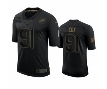 Philadelphia Eagles #91 Fletcher Cox Black 2020 Salute to Service Limited Jersey