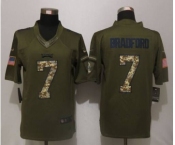 nike nfl jerseys philadelphia eagles #7 bradford army green[nike Limited Salute To Service][bradford]