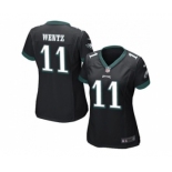 Women Nike Philadelphi Eagles #11 Carson Wentz Black Alternate Stitched NFL Jersey[Wentz]