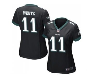 Women Nike Philadelphi Eagles #11 Carson Wentz Black Alternate Stitched NFL Jersey[Wentz]