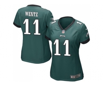 Women Nike Philadelphi Eagles #11 Carson Wentz Midnight Green Team Color Stitched NFL Jersey[Wentz]