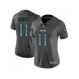 Women Nike Philadelphia Eagles #11 Carson Wentz Gray Static NFL Vapor Untouchable Limited Jersey