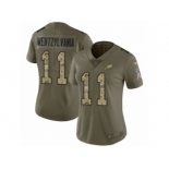 Women Nike Philadelphia Eagles #11 Carson Wentz Limited Olive Camo 2017 Salute to Service Wentzylvania NFL Jersey