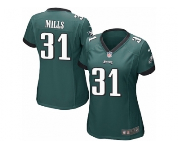 Women Nike Philadelphia Eagles #31 Jalen Mills Game Midnight Green Team Color NFL Jersey