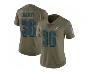 Women Nike Philadelphia Eagles #36 Jay Ajayi Olive Stitched NFL Limited 2017 Salute to Service Jersey