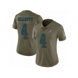 Women Nike Philadelphia Eagles #4 Jake Elliott Limited Olive 2017 Salute to Service NFL Jersey