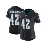 Women Nike Philadelphia Eagles #42 Chris Maragos Black Alternate Vapor Untouchable Limited Player NFL Jersey