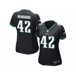 Women Nike Philadelphia Eagles #42 Chris Maragos Game Black Alternate NFL Jersey