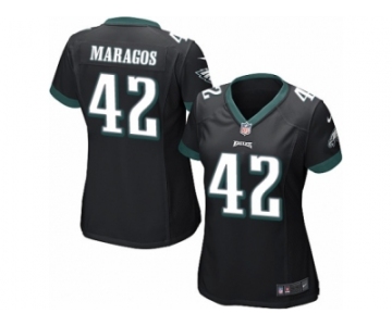 Women Nike Philadelphia Eagles #42 Chris Maragos Game Black Alternate NFL Jersey