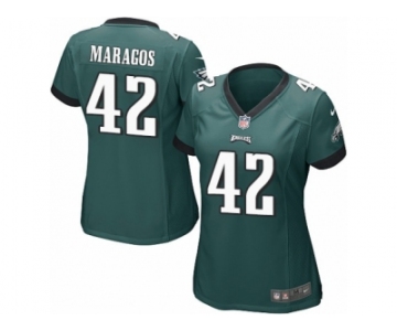 Women Nike Philadelphia Eagles #42 Chris Maragos Game Midnight Green Team Color NFL Jersey