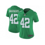 Women Nike Philadelphia Eagles #42 Chris Maragos Limited Green Rush Vapor Untouchable NFL Jersey