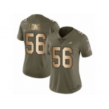 Women Nike Philadelphia Eagles #56 Chris Long Limited Olive Gold 2017 Salute to Service NFL Jersey