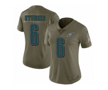 Women Nike Philadelphia Eagles #6 Caleb Sturgis Limited Olive 2017 Salute to Service NFL Jersey