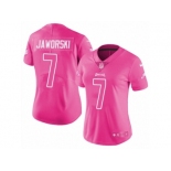 Women Nike Philadelphia Eagles #7 Ron Jaworski Limited Pink Rush Fashion NFL Jersey