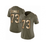 Women Nike Philadelphia Eagles #73 Isaac Seumalo Limited Olive Gold 2017 Salute to Service NFL Jersey